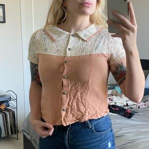 Short sleeve button up blouse